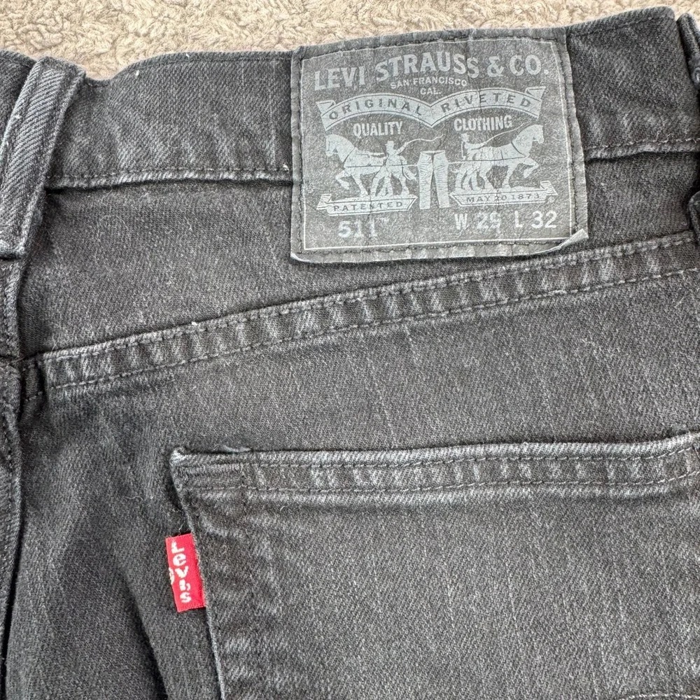 Levis 511 Slim Fit Black Jeans Mens 29x32 04511-4406 Dark Wash Denim Pants